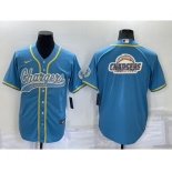 Men's Los Angeles Chargers Light Blue Team Big Logo With Patch Cool Base Stitched