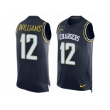 Men's Nike Los Angeles Chargers #12 Mike Williams Limited Navy Blue Player Name & Number Tank Top NFL Jersey