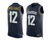 Men's Nike Los Angeles Chargers #12 Mike Williams Limited Navy Blue Player Name & Number Tank Top NFL Jersey