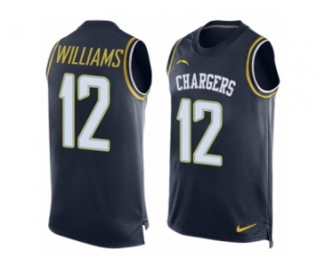 Men's Nike Los Angeles Chargers #12 Mike Williams Limited Navy Blue Player Name & Number Tank Top NFL Jersey