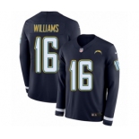 Men's Nike Los Angeles Chargers #16 Tyrell Williams Limited Navy Blue Therma Long Sleeve NFL Jersey