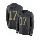 Men's Nike Los Angeles Chargers #17 Philip Rivers Limited Black Salute to Service Therma Long Sleeve NFL Jersey