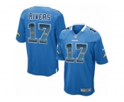 Men's Nike Los Angeles Chargers #17 Philip Rivers Limited Electric Blue Strobe NFL Jersey