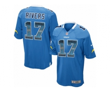 Men's Nike Los Angeles Chargers #17 Philip Rivers Limited Electric Blue Strobe NFL Jersey