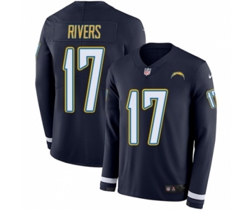 Men's Nike Los Angeles Chargers #17 Philip Rivers Limited Navy Blue Therma Long Sleeve NFL Jersey