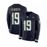 Men's Nike Los Angeles Chargers #19 Lance Alworth Limited Navy Blue Therma Long Sleeve NFL Jersey