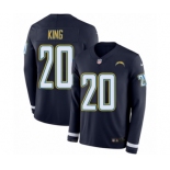 Men's Nike Los Angeles Chargers #20 Desmond King Limited Navy Blue Therma Long Sleeve NFL Jersey