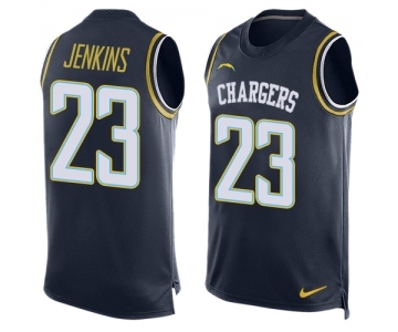 Men's Nike Los Angeles Chargers #23 Rayshawn Jenkins Limited Navy Blue Player Name & Number Tank Top NFL Jersey