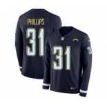 Men's Nike Los Angeles Chargers #31 Adrian Phillips Limited Navy Blue Therma Long Sleeve NFL Jersey