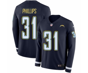 Men's Nike Los Angeles Chargers #31 Adrian Phillips Limited Navy Blue Therma Long Sleeve NFL Jersey