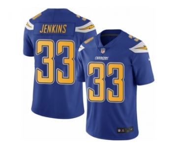 Men's Nike Los Angeles Chargers #33 Rayshawn Jenkins Limited Electric Blue Rush NFL Jersey