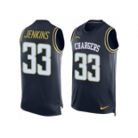 Men's Nike Los Angeles Chargers #33 Rayshawn Jenkins Limited Navy Blue Player Name & Number Tank Top NFL Jersey