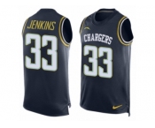 Men's Nike Los Angeles Chargers #33 Rayshawn Jenkins Limited Navy Blue Player Name & Number Tank Top NFL Jersey