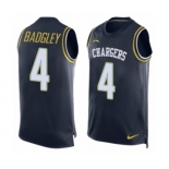 Men's Nike Los Angeles Chargers #4 Michael Badgley Limited Navy Blue Player Name & Number Tank Top NFL Jersey