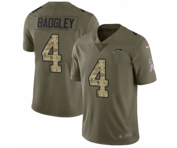 Men's Nike Los Angeles Chargers #4 Michael Badgley Limited Olive Camo 2017 Salute to Service NFL Jersey