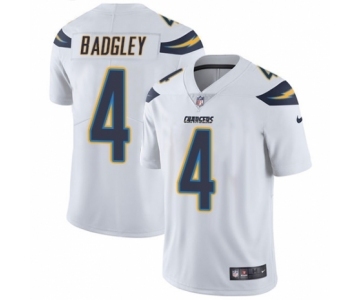 Men's Nike Los Angeles Chargers #4 Michael Badgley White Vapor Untouchable Limited Player NFL Jersey