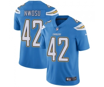 Men's Nike Los Angeles Chargers #42 Uchenna Nwosu Electric Blue Alternate Vapor Untouchable Limited Player NFL Jersey