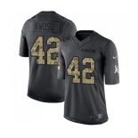 Men's Nike Los Angeles Chargers #42 Uchenna Nwosu Limited Black 2016 Salute to Service NFL Jersey