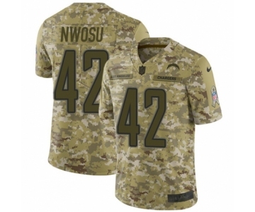 Men's Nike Los Angeles Chargers #42 Uchenna Nwosu Limited Camo 2018 Salute to Service NFL Jersey