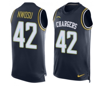 Men's Nike Los Angeles Chargers #42 Uchenna Nwosu Limited Navy Blue Player Name & Number Tank Top NFL Jersey