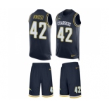 Men's Nike Los Angeles Chargers #42 Uchenna Nwosu Limited Navy Blue Tank Top Suit NFL Jersey