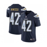 Men's Nike Los Angeles Chargers #42 Uchenna Nwosu Navy Blue Team Color Vapor Untouchable Limited Player NFL Jersey