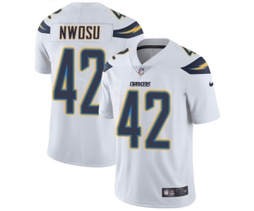 Men's Nike Los Angeles Chargers #42 Uchenna Nwosu White Vapor Untouchable Limited Player NFL Jersey