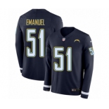 Men's Nike Los Angeles Chargers #51 Kyle Emanuel Limited Navy Blue Therma Long Sleeve NFL Jersey