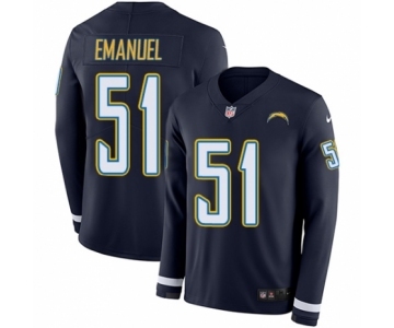 Men's Nike Los Angeles Chargers #51 Kyle Emanuel Limited Navy Blue Therma Long Sleeve NFL Jersey