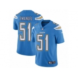 Men's Nike Los Angeles Chargers #51 Kyle Emanuel Vapor Untouchable Limited Electric Blue Alternate NFL Jersey