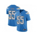 Men's Nike Los Angeles Chargers #55 Junior Seau Vapor Untouchable Limited Electric Blue Alternate NFL Jersey