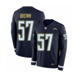 Men's Nike Los Angeles Chargers #57 Jatavis Brown Limited Navy Blue Therma Long Sleeve NFL Jersey