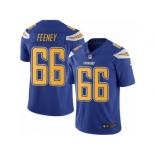 Men's Nike Los Angeles Chargers #66 Dan Feeney Limited Electric Blue Rush NFL Jersey