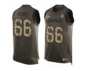 Men's Nike Los Angeles Chargers #66 Dan Feeney Limited Green Salute to Service Tank Top NFL Jersey