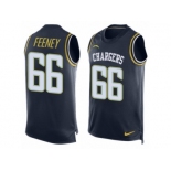 Men's Nike Los Angeles Chargers #66 Dan Feeney Limited Navy Blue Player Name & Number Tank Top NFL Jersey