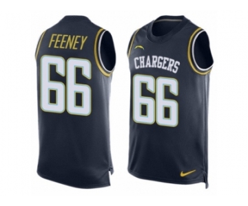 Men's Nike Los Angeles Chargers #66 Dan Feeney Limited Navy Blue Player Name & Number Tank Top NFL Jersey