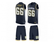 Men's Nike Los Angeles Chargers #66 Dan Feeney Limited Navy Blue Tank Top Suit NFL Jersey