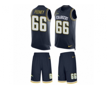 Men's Nike Los Angeles Chargers #66 Dan Feeney Limited Navy Blue Tank Top Suit NFL Jersey