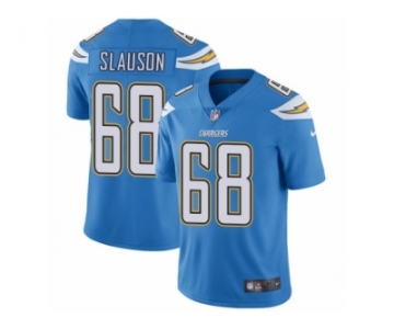 Men's Nike Los Angeles Chargers #68 Matt Slauson Vapor Untouchable Limited Electric Blue Alternate NFL Jersey