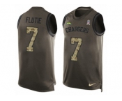 Men's Nike Los Angeles Chargers #7 Doug Flutie Limited Green Salute to Service Tank Top NFL Jersey