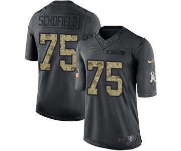 Men's Nike Los Angeles Chargers #75 Michael Schofield Limited Black 2016 Salute to Service NFL Jersey