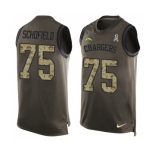 Men's Nike Los Angeles Chargers #75 Michael Schofield Limited Green Salute to Service Tank Top NFL Jersey