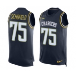 Men's Nike Los Angeles Chargers #75 Michael Schofield Limited Navy Blue Player Name & Number Tank Top NFL Jersey