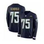 Men's Nike Los Angeles Chargers #75 Michael Schofield Limited Navy Blue Therma Long Sleeve NFL Jersey