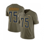 Men's Nike Los Angeles Chargers #75 Michael Schofield Limited Olive 2017 Salute to Service NFL Jersey