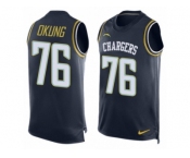 Men's Nike Los Angeles Chargers #76 Russell Okung Limited Navy Blue Player Name & Number Tank Top NFL Jersey