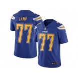 Men's Nike Los Angeles Chargers #77 Forrest Lamp Limited Electric Blue Rush NFL Jersey