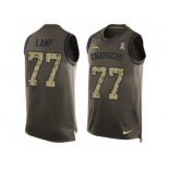 Men's Nike Los Angeles Chargers #77 Forrest Lamp Limited Green Salute to Service Tank Top NFL Jersey