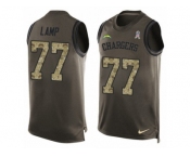 Men's Nike Los Angeles Chargers #77 Forrest Lamp Limited Green Salute to Service Tank Top NFL Jersey