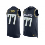 Men's Nike Los Angeles Chargers #77 Forrest Lamp Limited Navy Blue Player Name & Number Tank Top NFL Jersey